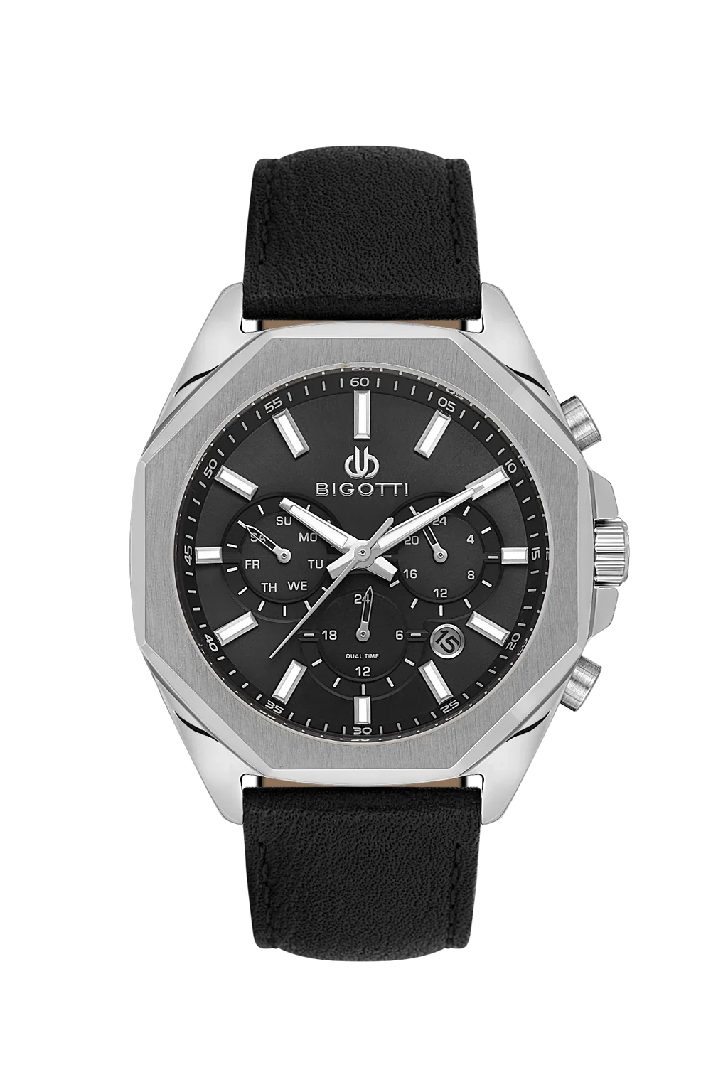 Bigotti Raffinato Black Genuine Leather Watch for Men BG.1.10686-1 - Daniel Klein Saudi Arabia