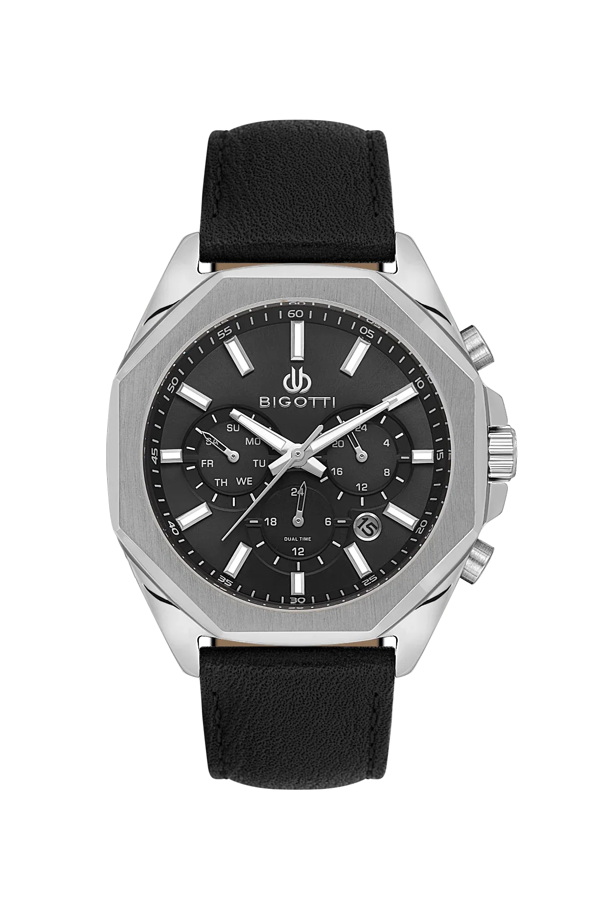 Bigotti Raffinato Black Genuine Leather Watch for Men BG.1.10686-1 - Daniel Klein Saudi Arabia
