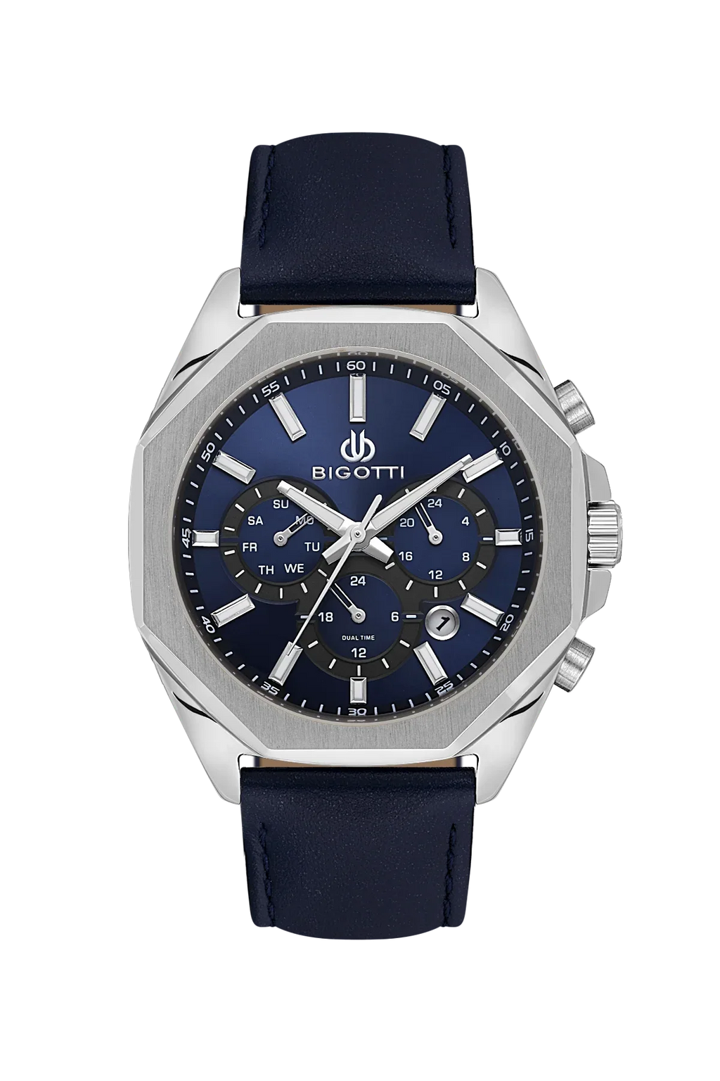 Bigotti Raffinato Dark Blue Genuine Leather Watch for Men BG.1.10686-2 - Daniel Klein Saudi Arabia