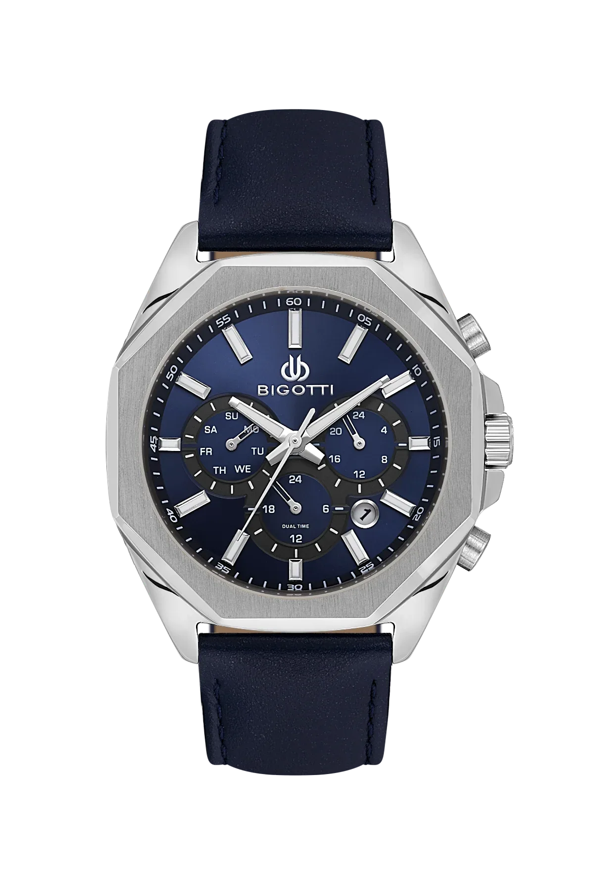 Bigotti Raffinato Dark Blue Genuine Leather Watch for Men BG.1.10686-2 - Daniel Klein Saudi Arabia