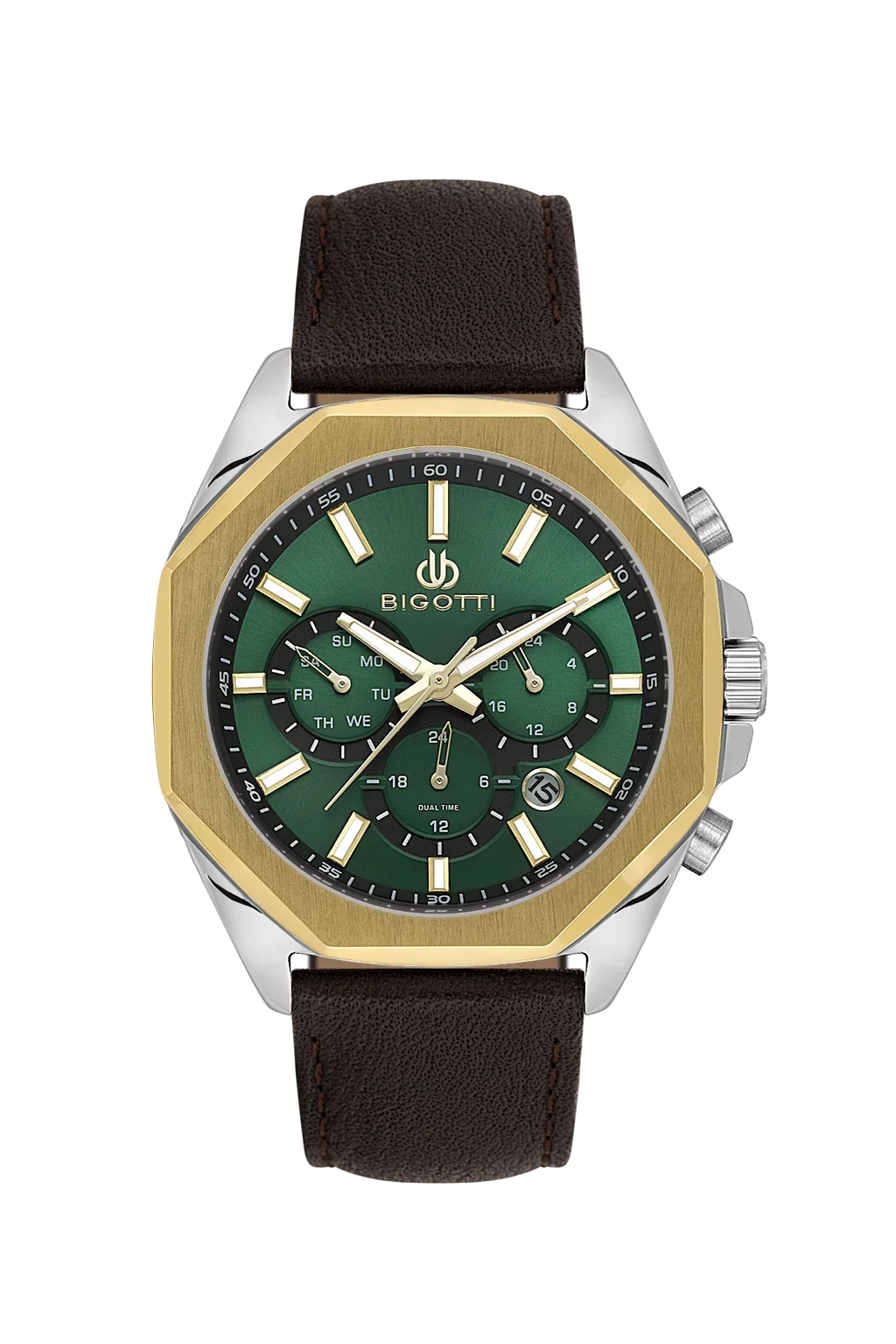 Bigotti Raffinato Dark Brown Genuine Leather Watch for Men BG.1.10686-3 - Daniel Klein Saudi Arabia