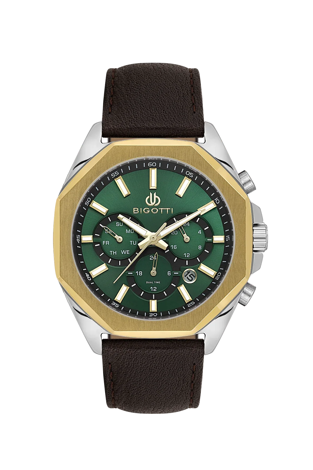 Bigotti Raffinato Dark Brown Genuine Leather Watch for Men BG.1.10686-3 - Daniel Klein Saudi Arabia