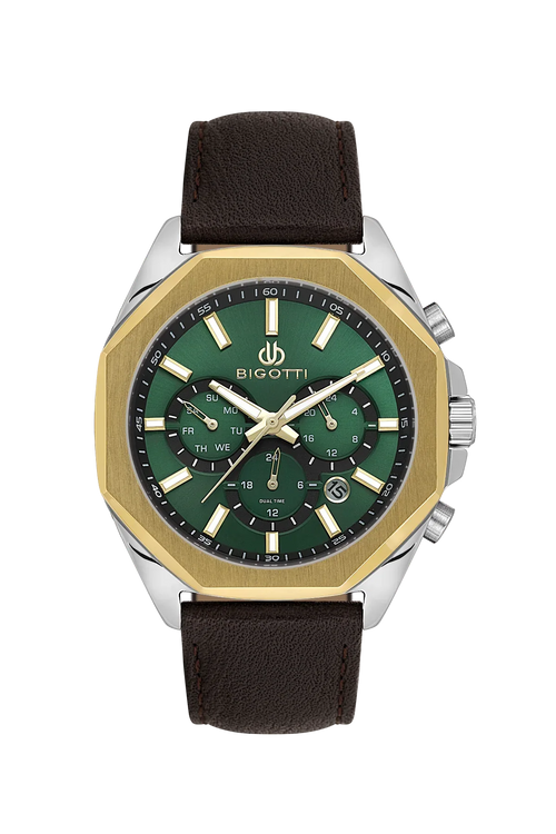 Bigotti Raffinato Dark Brown Genuine Leather Watch for Men BG.1.10686-3 - Daniel Klein Saudi Arabia