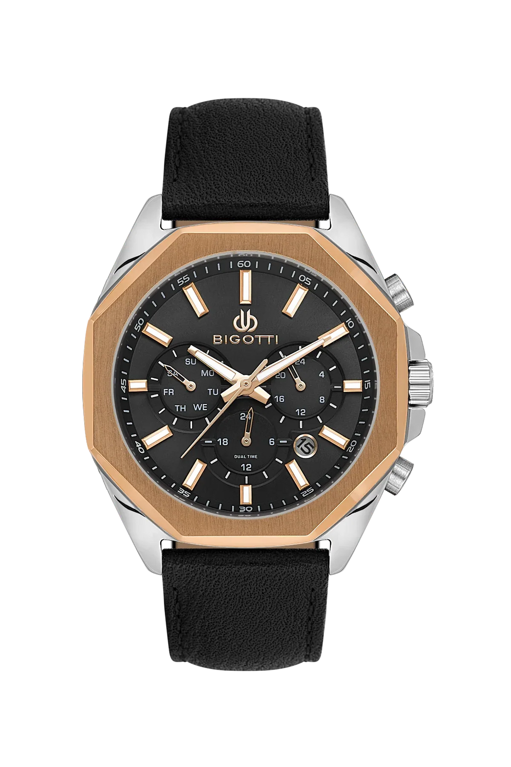 Bigotti Raffinato Black Genuine Leather Watch for Men BG.1.10686-4 - Daniel Klein Saudi Arabia
