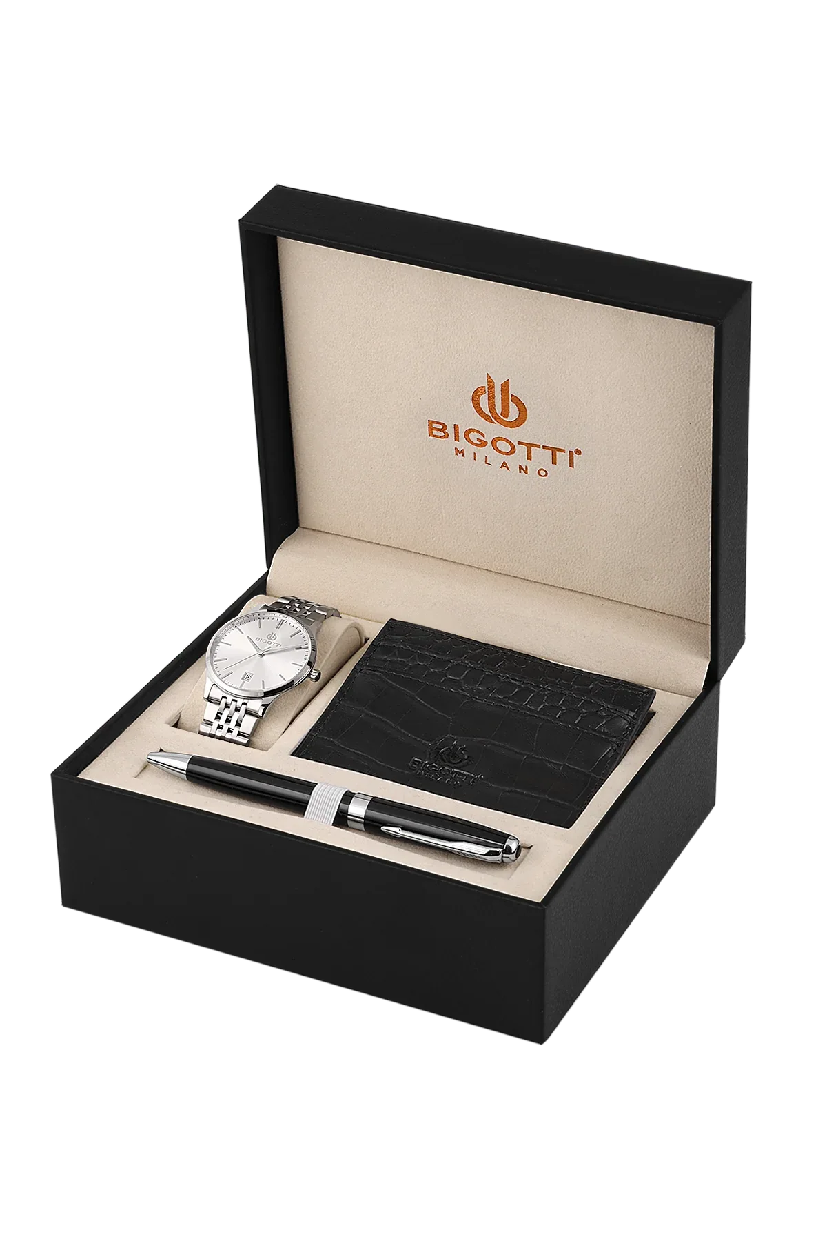 Bigotti Quotidiano Silver Stainless Steel Watch Gift Set for Men BG.1.10695-1 - Daniel Klein Saudi Arabia