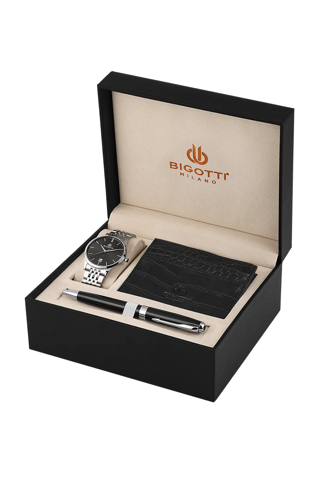 Bigotti Quotidiano Silver Stainless Steel Watch Gift Set for Men BG.1.10695-2 - Daniel Klein Saudi Arabia