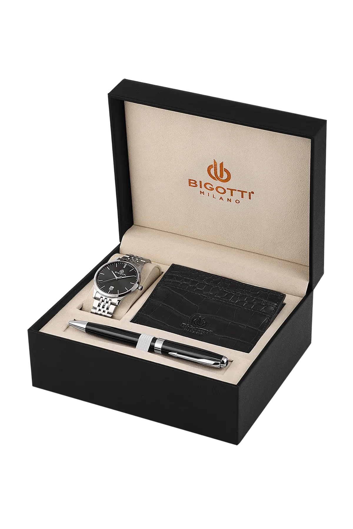 Bigotti Quotidiano Silver Stainless Steel Watch Gift Set for Men BG.1.10695-2 - Daniel Klein Saudi Arabia