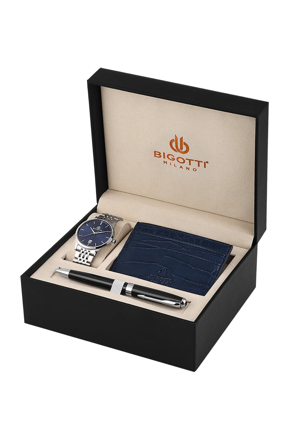 Bigotti Quotidiano Silver Stainless Steel Watch Gift Set for Men BG.1.10695-3 - Daniel Klein Saudi Arabia