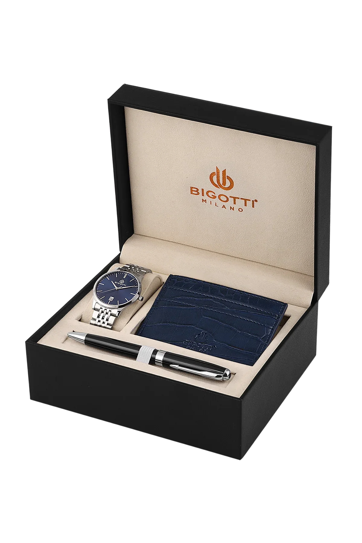 Bigotti Quotidiano Silver Stainless Steel Watch Gift Set for Men BG.1.10695-3 - Daniel Klein Saudi Arabia