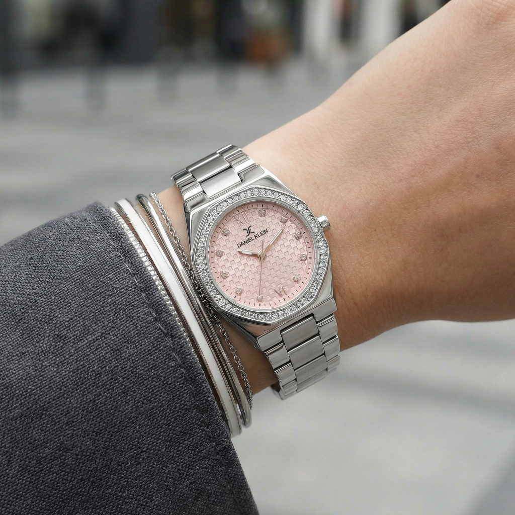 Daniel Klein Premium Silver Stainless Steel Watch for Women DK.1.14099-2