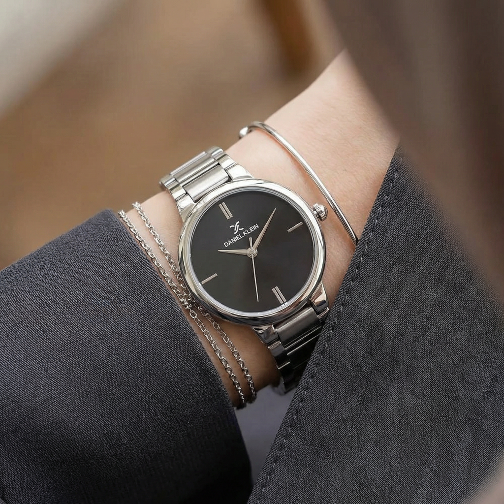 Daniel Klein Premium Silver Stainless Steel Watch for Women DK.1.14100-2