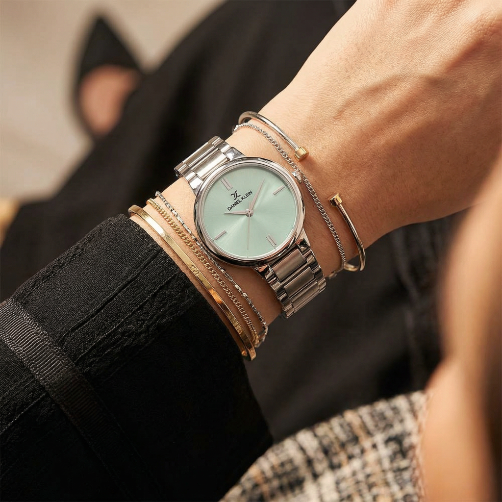Daniel Klein Premium Silver Stainless Steel Watch for Women DK.1.14100-3