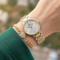 Daniel Klein Premium Silver and Gold Stainless Steel Watch for Women DK.1.14100-5