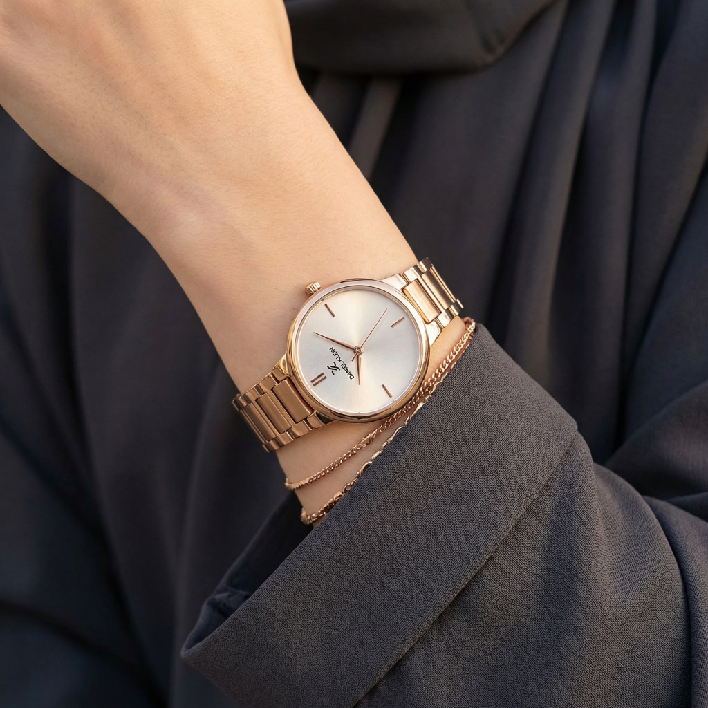 Daniel Klein Premium Rose Gold Stainless Steel Watch for Women DK.1.14100-6