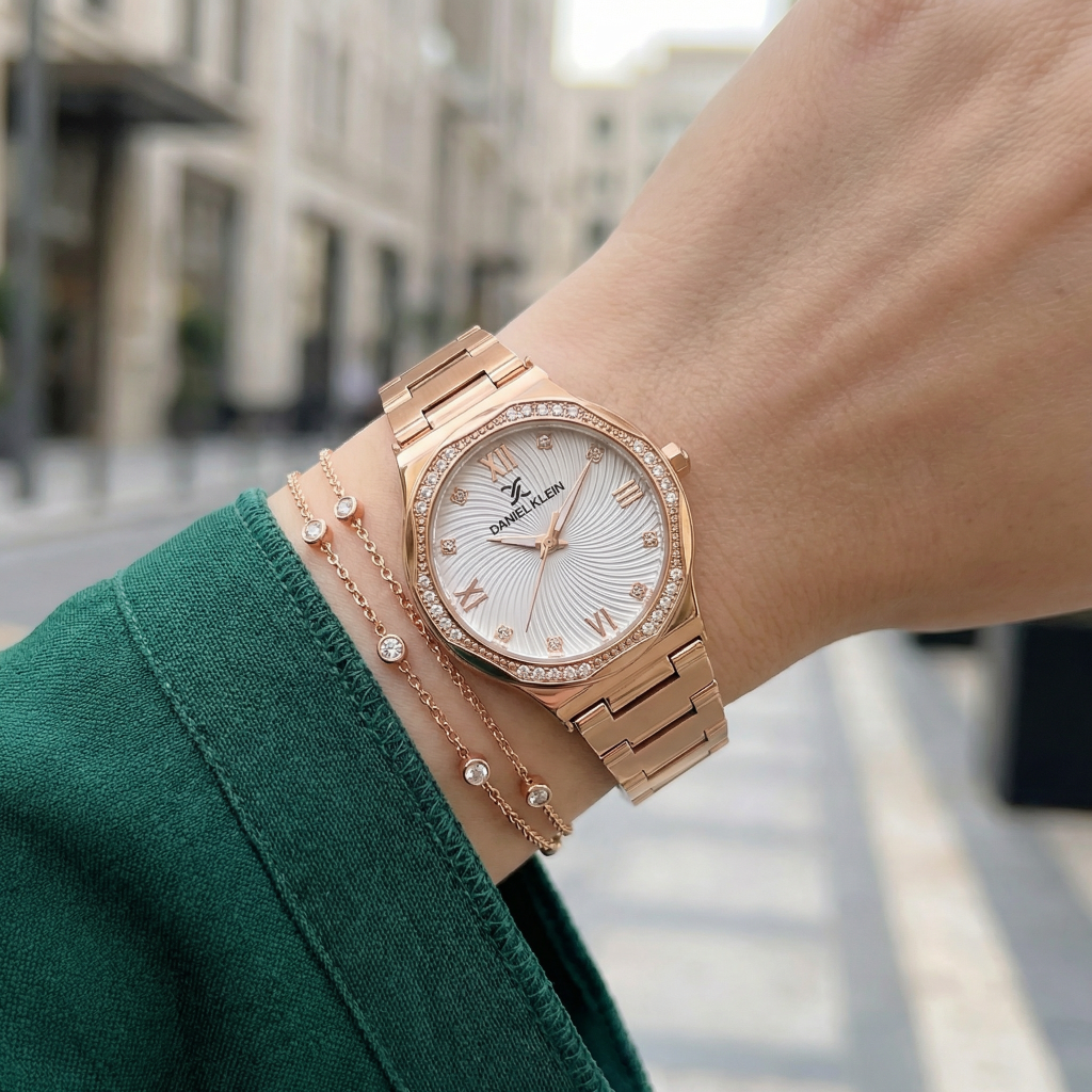 Daniel Klein Premium Rose Gold Stainless Steel Watch for Women DK.1.14101-5