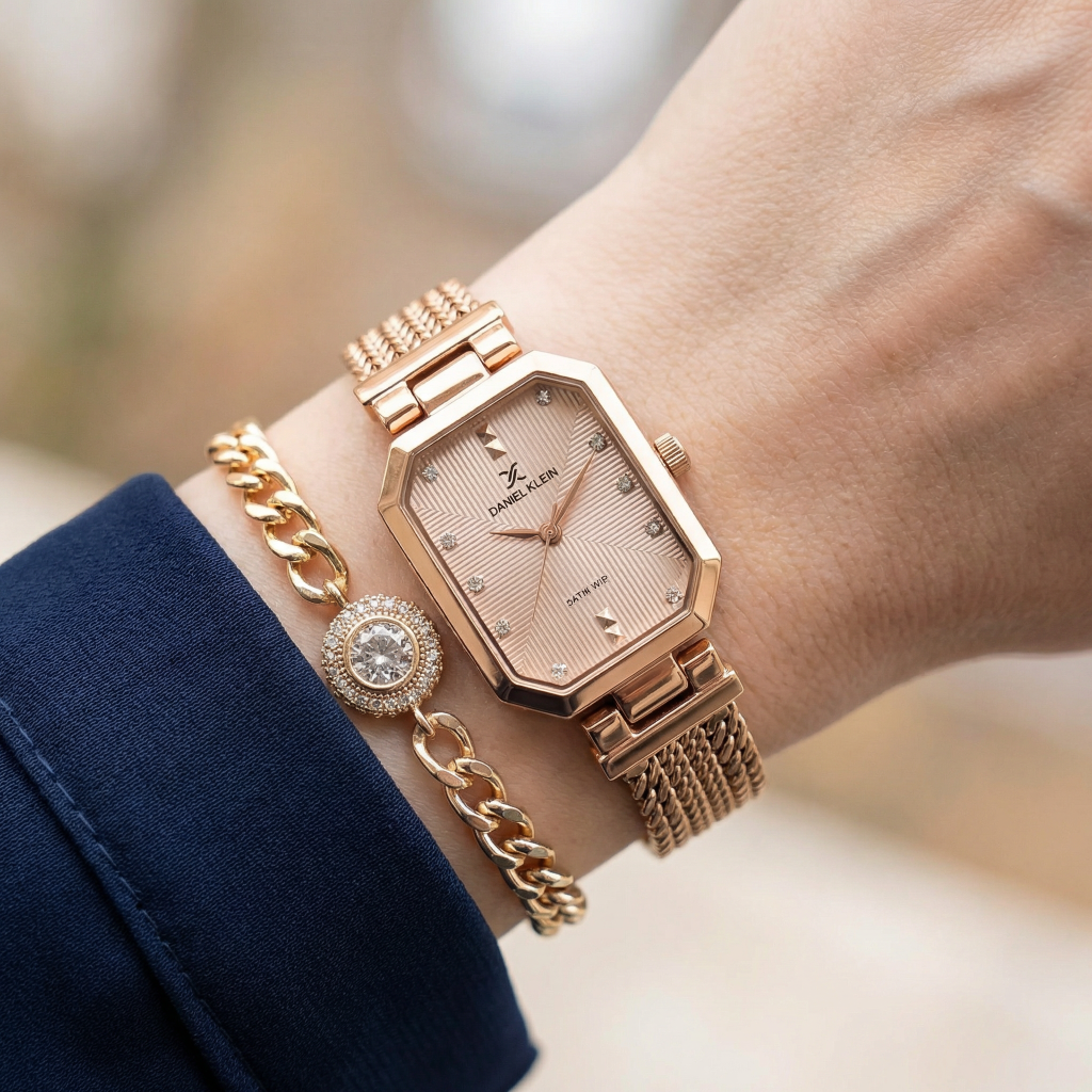 Daniel Klein Premium Rose Gold Stainless Steel Watch for Women DK.1.14103-5