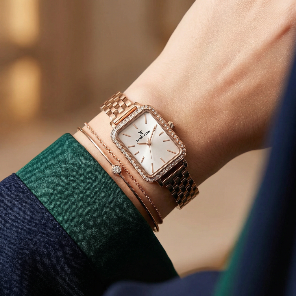 Daniel Klein Premium Rose Gold Stainless Steel Watch for Women DK.1.14105-5