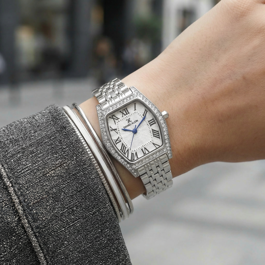Daniel Klein Premium Silver Stainless Steel Watch for Women DK.1.14106-1