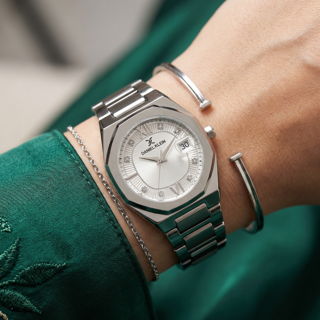 Daniel Klein Premium Silver Stainless Steel Watch for Women DK.1.14109-1