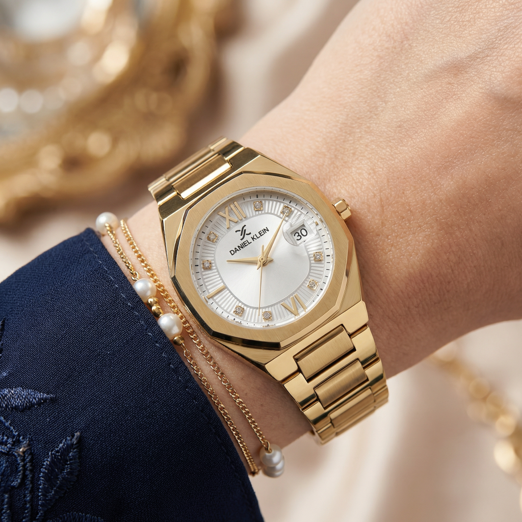 Daniel Klein Premium Gold Stainless Steel Watch for Women DK.1.14109-2