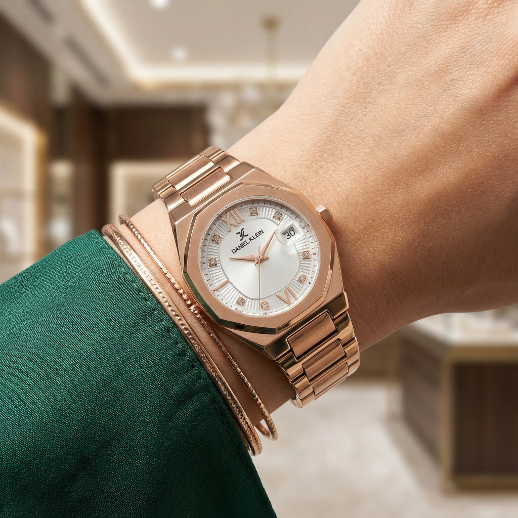 Daniel Klein Premium Rose Gold Stainless Steel Watch for Women DK.1.14109-5
