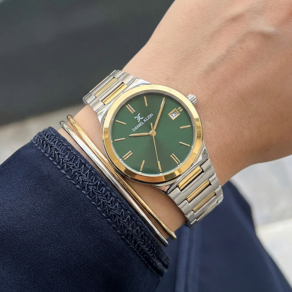 Daniel Klein Premium Silver and Gold Stainless Steel Watch for Women DK.1.14110-4