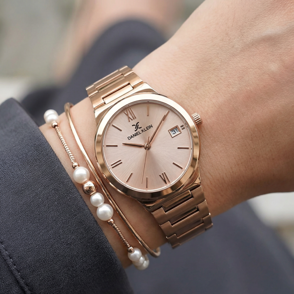 Daniel Klein Premium Rose Gold Stainless Steel Watch for Women DK.1.14110-5