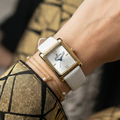 Daniel Klein Premium White Leather Watch for Women DK.1.14112-3