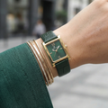 Daniel Klein Premium Dark Green Leather Watch for Women DK.1.14112-4