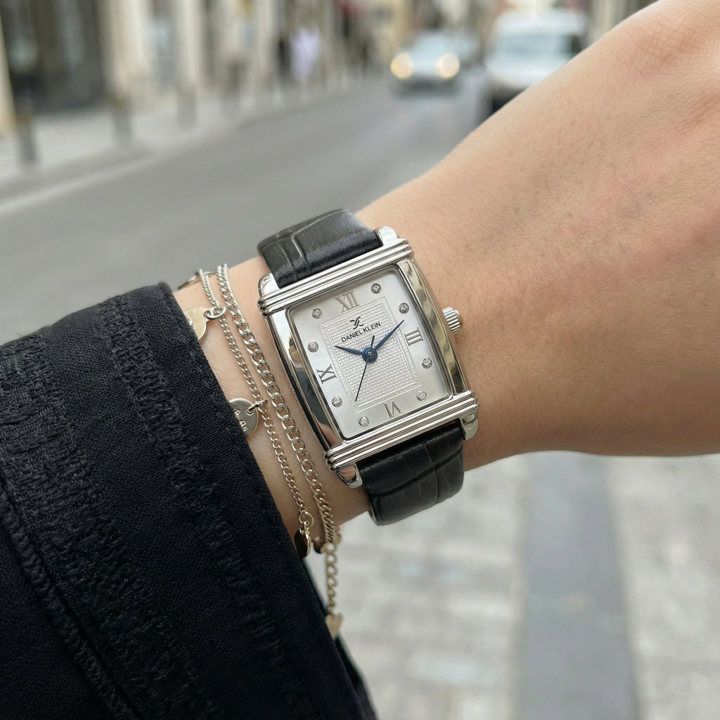 Daniel Klein Premium Black Leather Watch for Women DK.1.14116-1