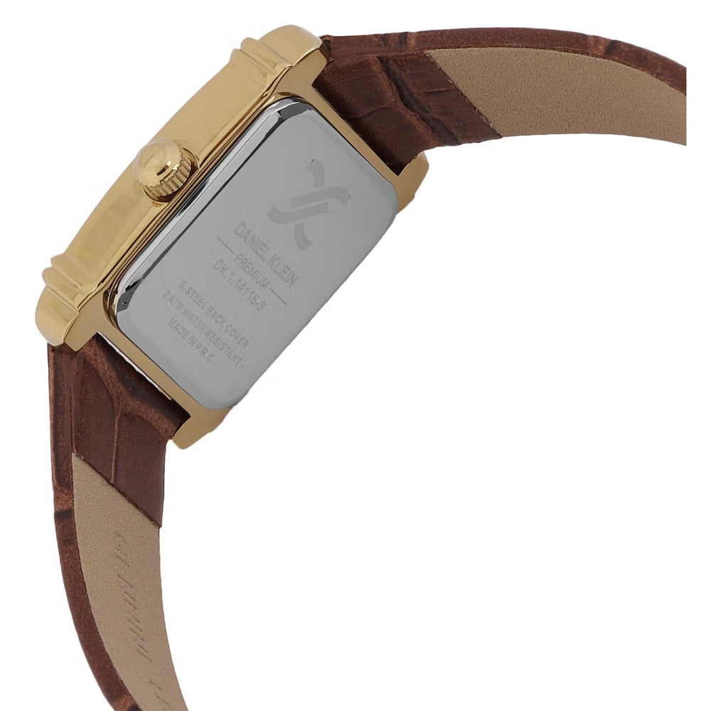 Daniel Klein Premium Dark Brown Leather Watch for Women DK.1.14116-3