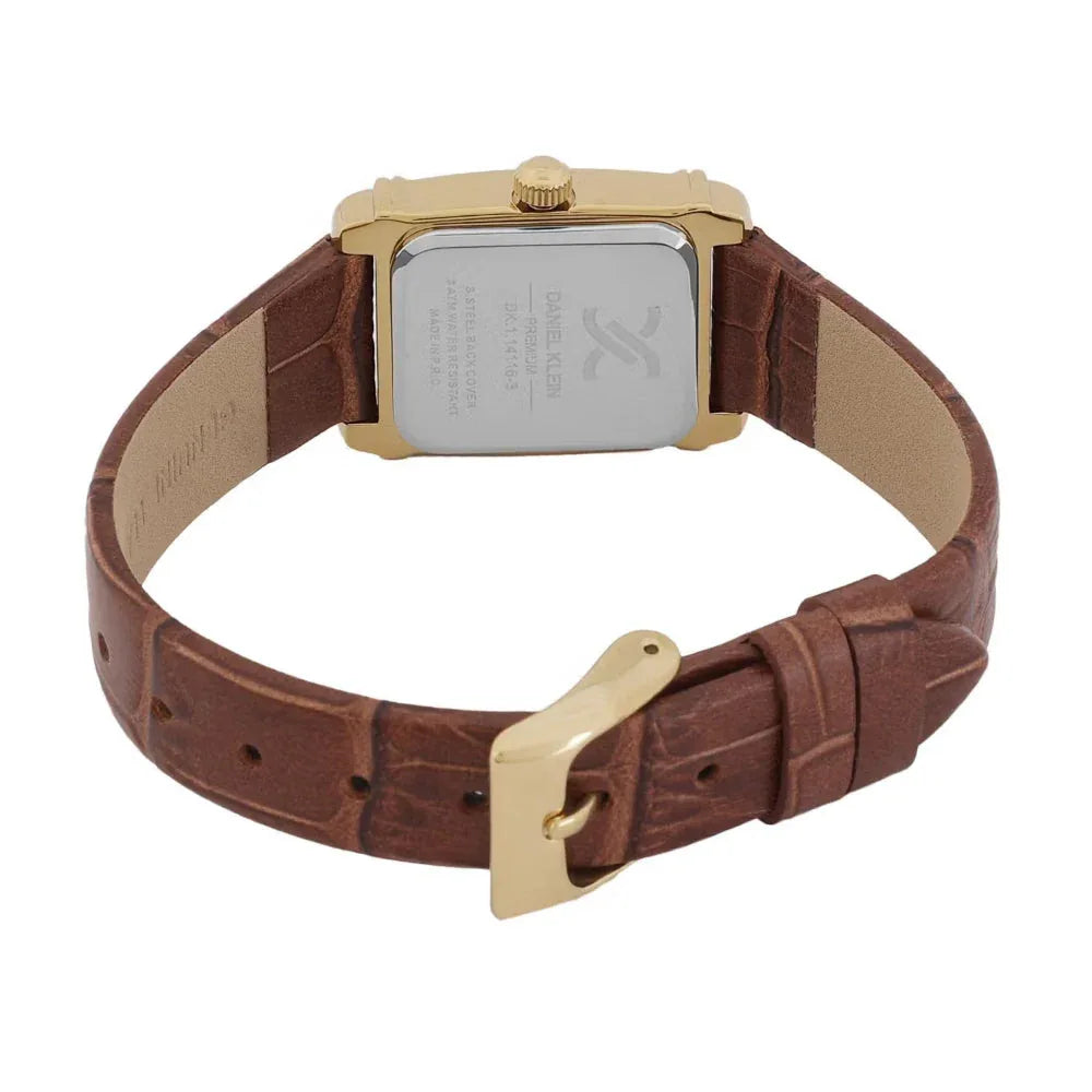 Daniel Klein Premium Dark Brown Leather Watch for Women DK.1.14116-3 - Daniel Klein Saudi Arabia