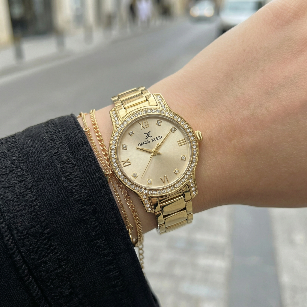 Daniel Klein Premium Gold Stainless Steel Watch for Women DK.1.14118-3