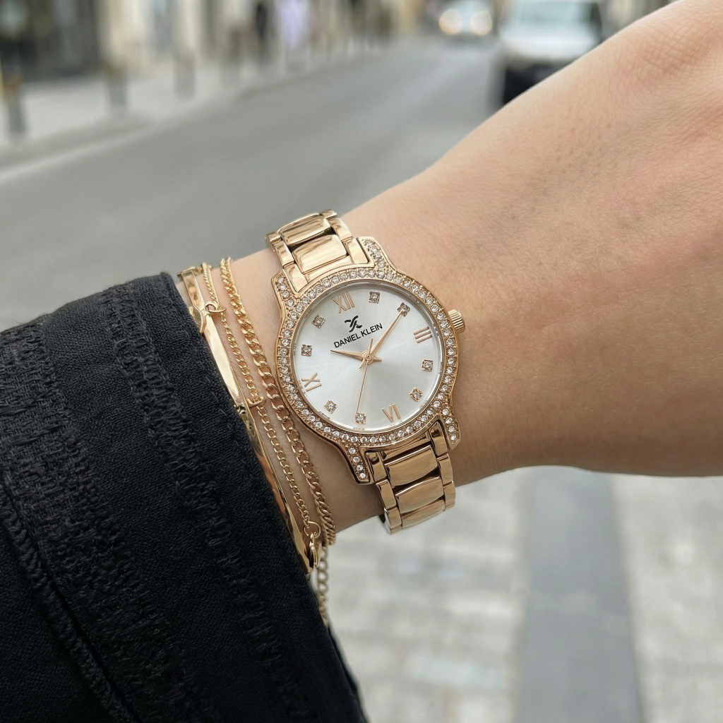 Daniel Klein Premium Rose Gold Stainless Steel Watch for Women DK.1.14118-5