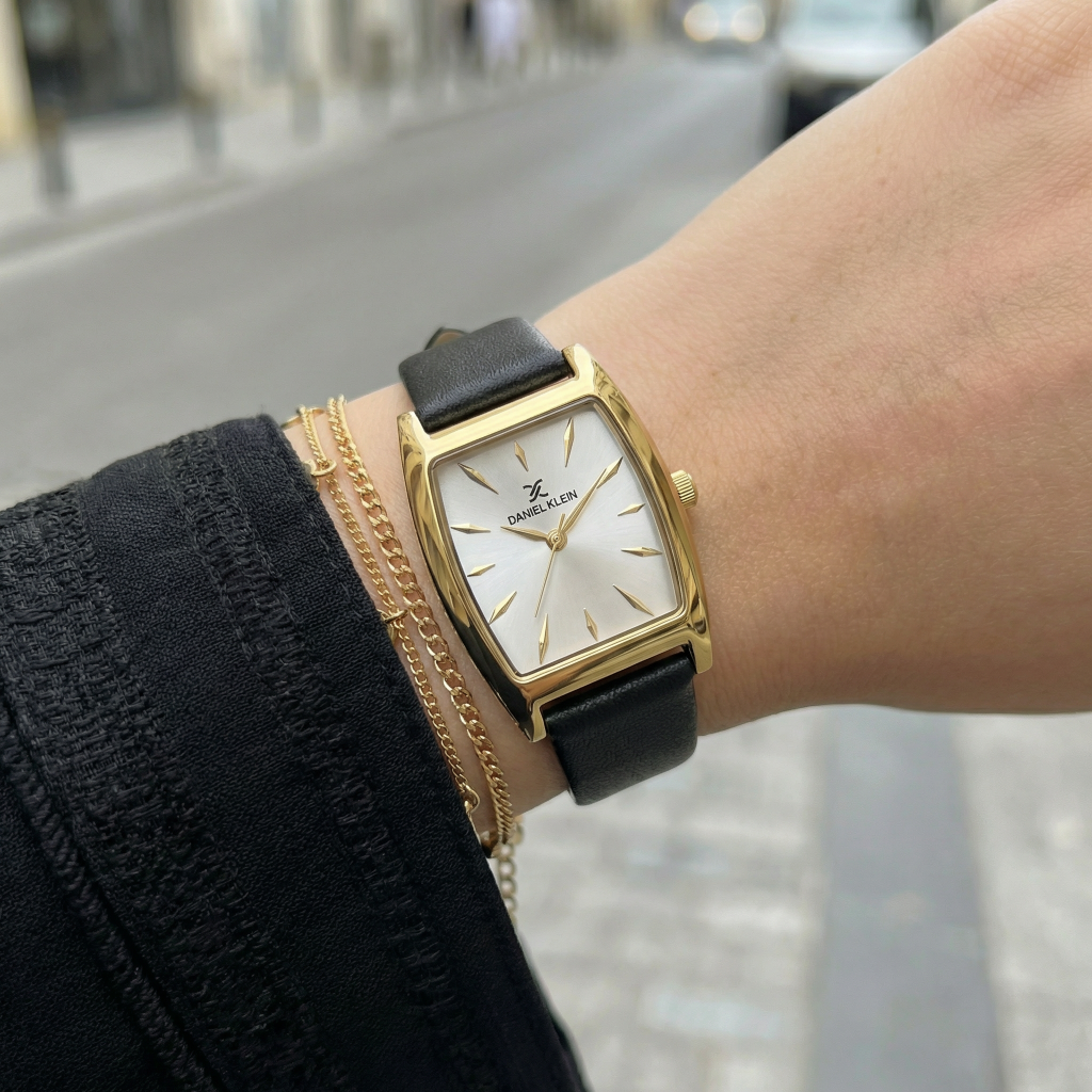 Daniel Klein Premium Black Leather Watch for Women DK.1.14120-2