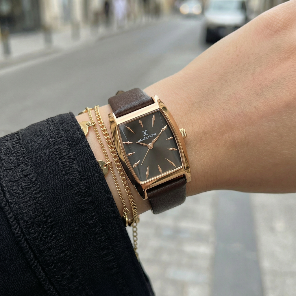 Daniel Klein Premium Dark Brown Leather Watch for Women DK.1.14120-5
