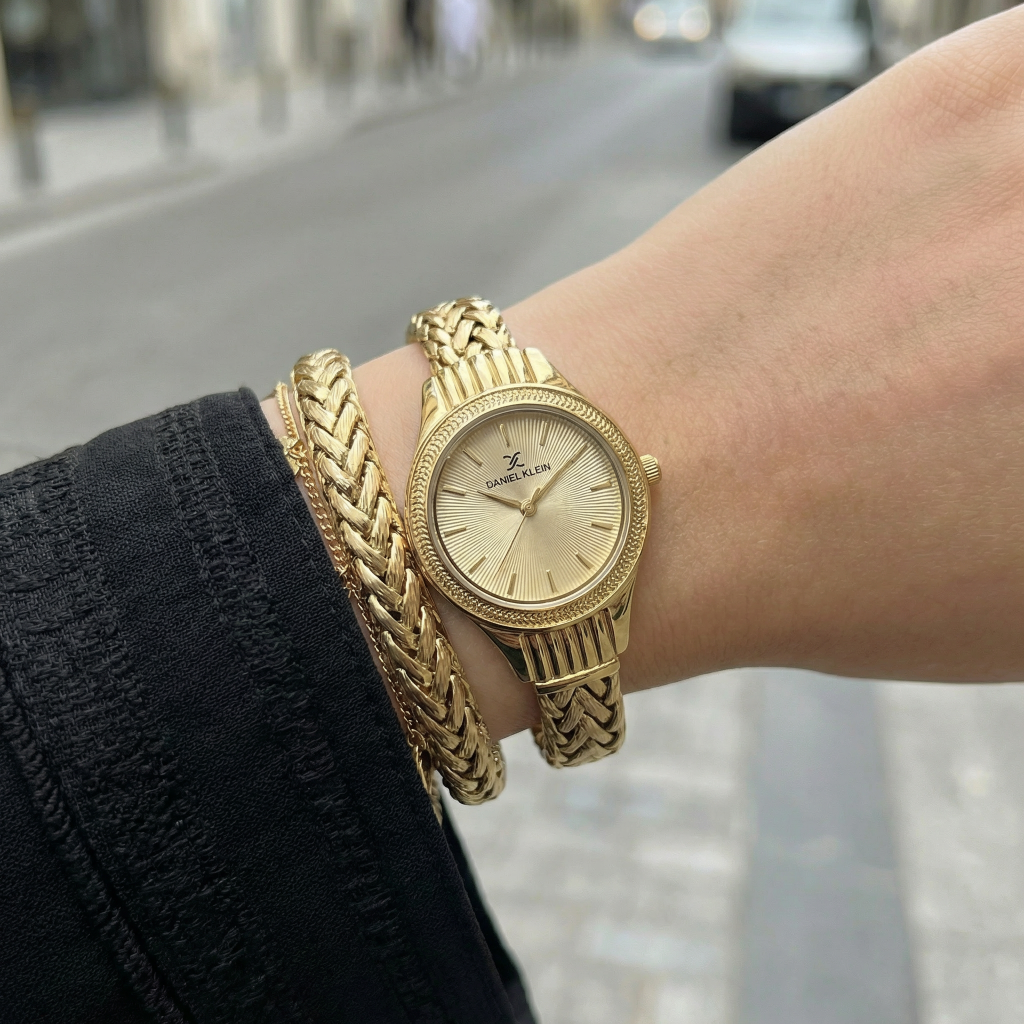 Daniel Klein Premium Gold Stainless Steel Watch for Women DK.1.14121-2