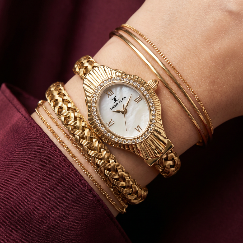 Daniel Klein Premium Gold Stainless Steel Watch for Women DK.1.14121-3