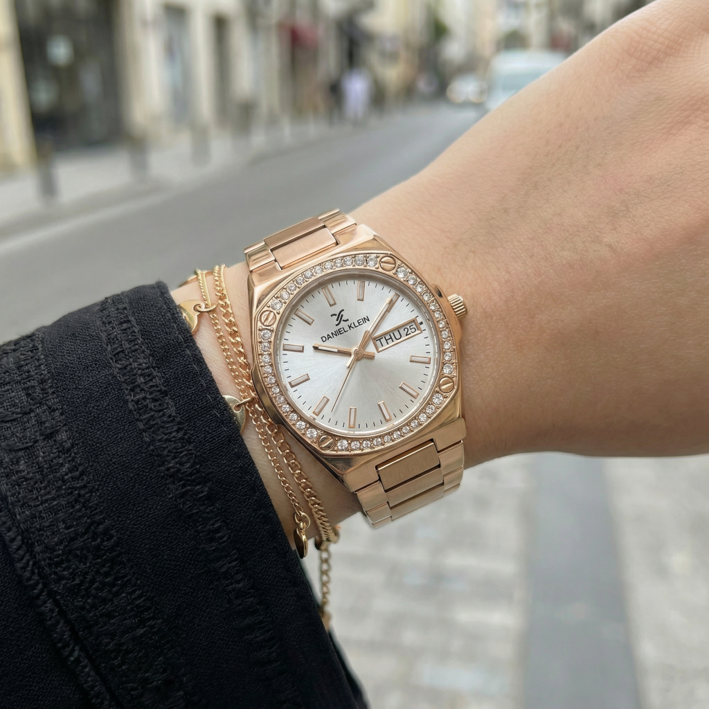 Daniel Klein Premium Rose Gold Stainless Steel Watch for Women DK.1.14122-5