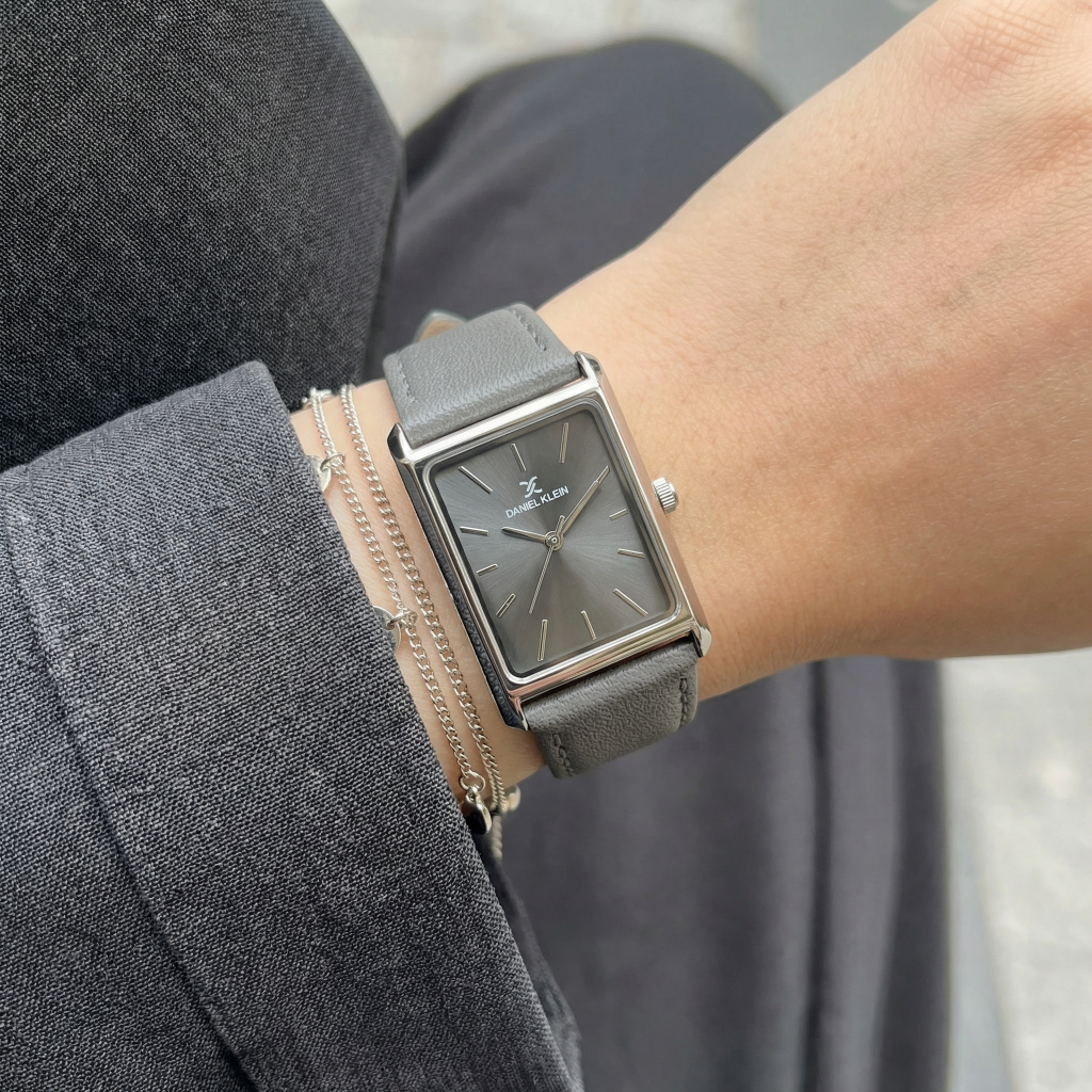 Daniel Klein Premium Black Leather Watch for Women DK.1.14124-1