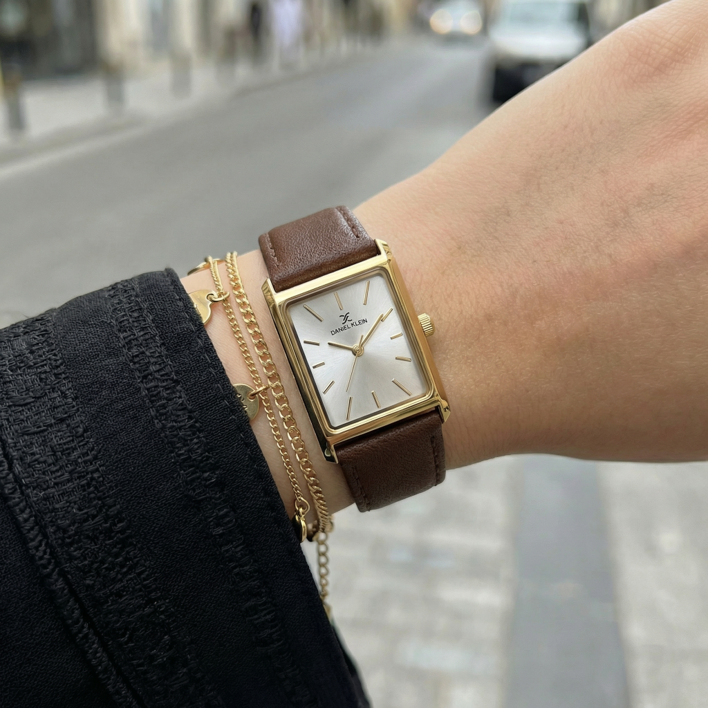 Daniel Klein Premium Brown Leather Watch for Women DK.1.14124-2