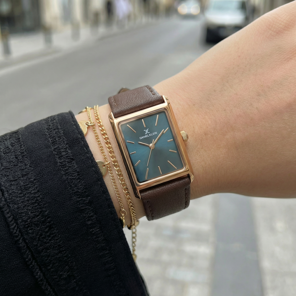 Daniel Klein Premium Dark Brown Leather Watch for Women DK.1.14124-5