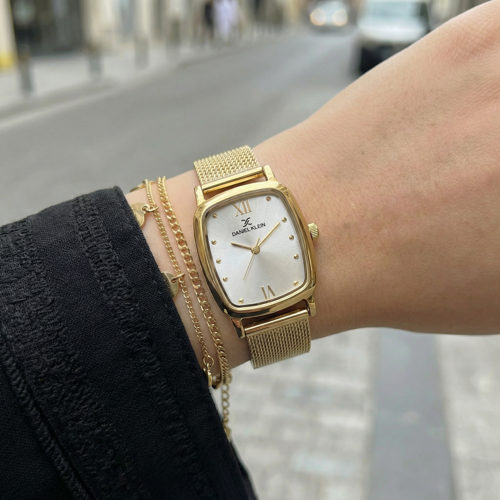 Daniel Klein Premium Gold Mesh Band Watch for Women DK.1.14125-3