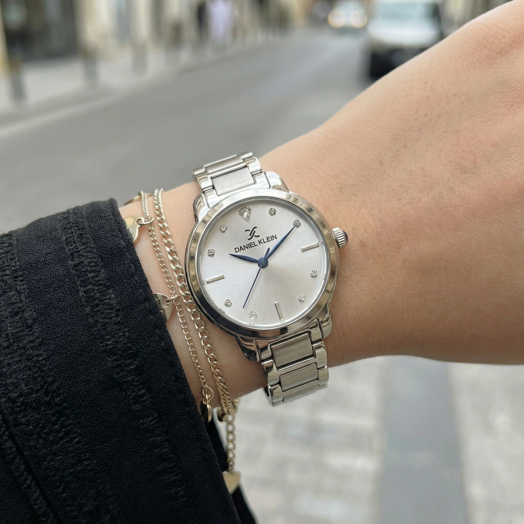 Daniel Klein Premium Silver Stainless Steel Watch for Women DK.1.14126-1