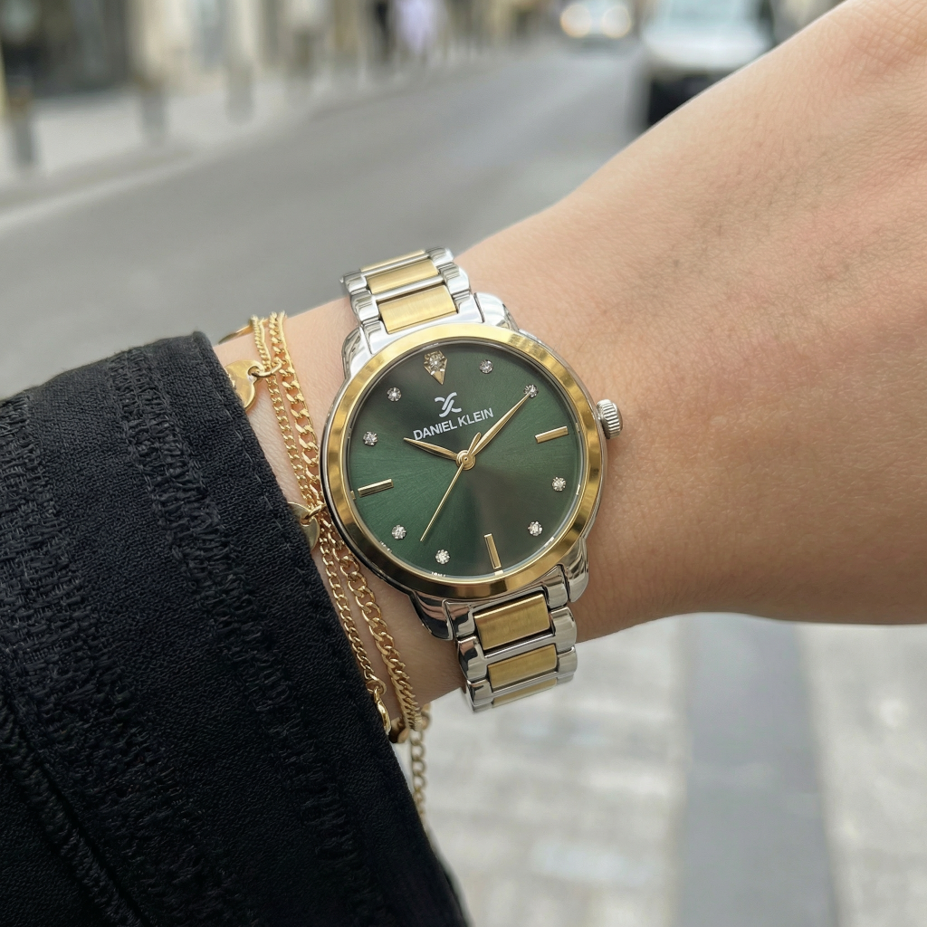 Daniel Klein Premium Silver and Gold Stainless Steel Watch for Women DK.1.14126-3