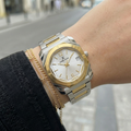 Daniel Klein Premium Silver and Gold Stainless Steel Watch for Women DK.1.14128-5