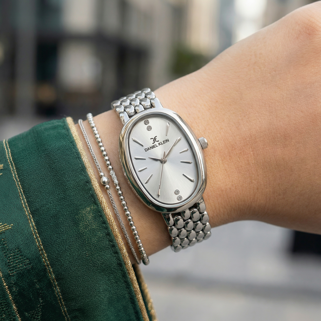 Daniel Klein Premium Silver Stainless Steel Watch for Women DK.1.14130-1
