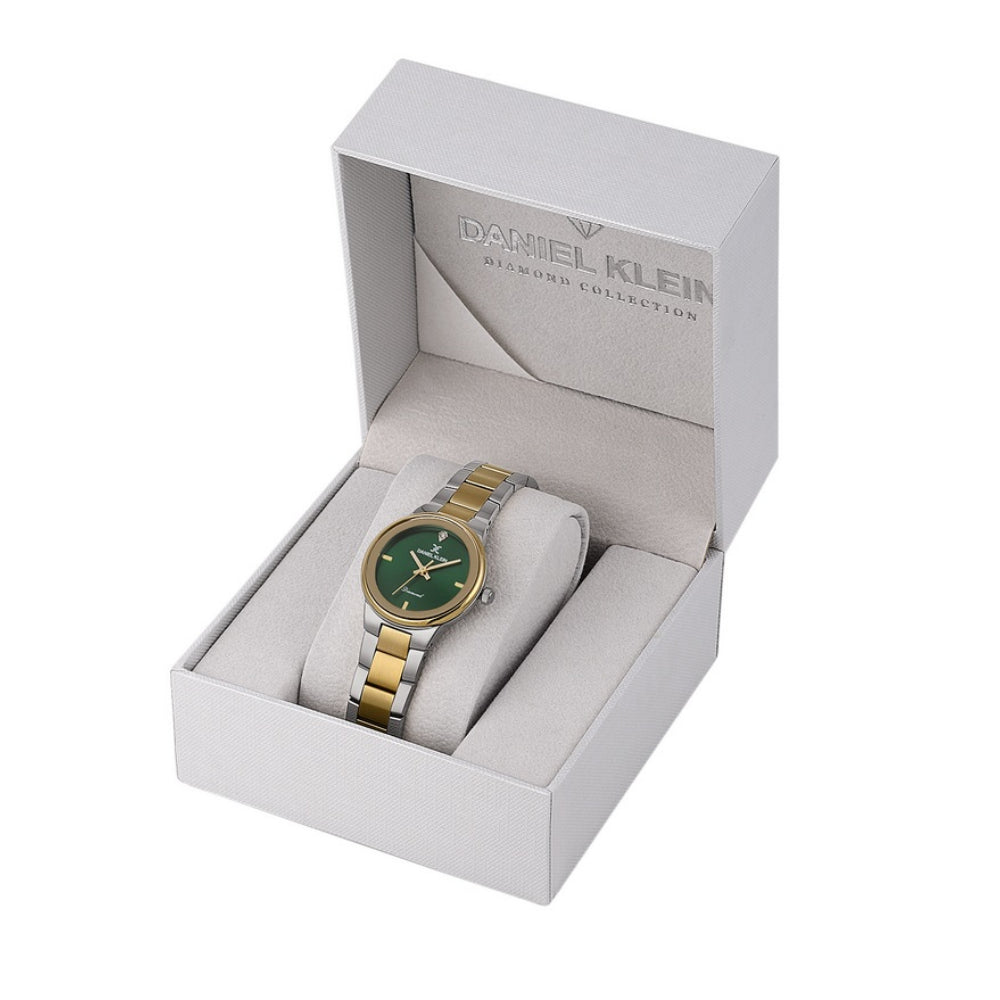 Daniel Klein Diamond Silver and Gold Stainless Steel Watch for Women DK.1.14136-4
