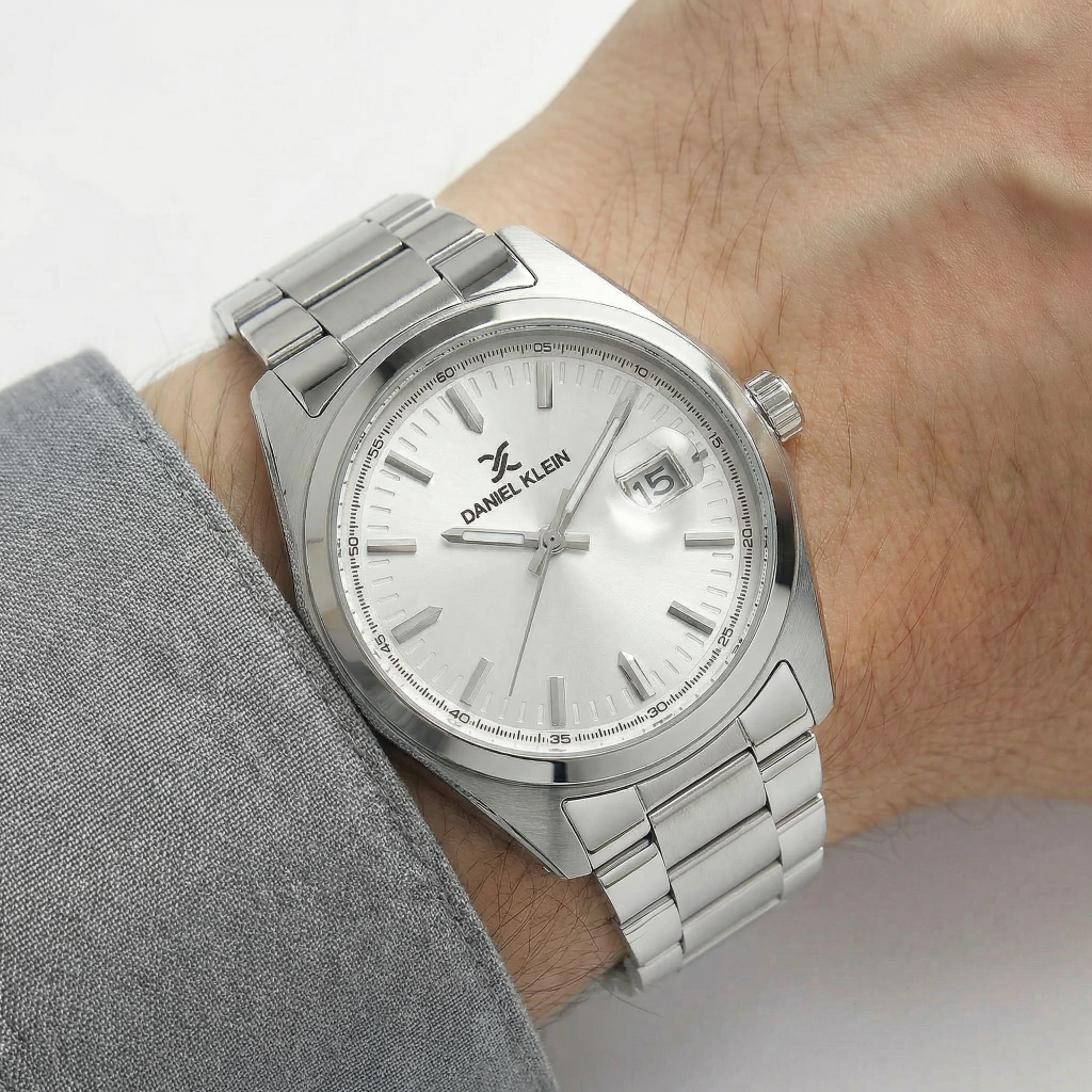 Daniel Klein Premium Silver Stainless Steel Watch for Men DK.1.14137-1