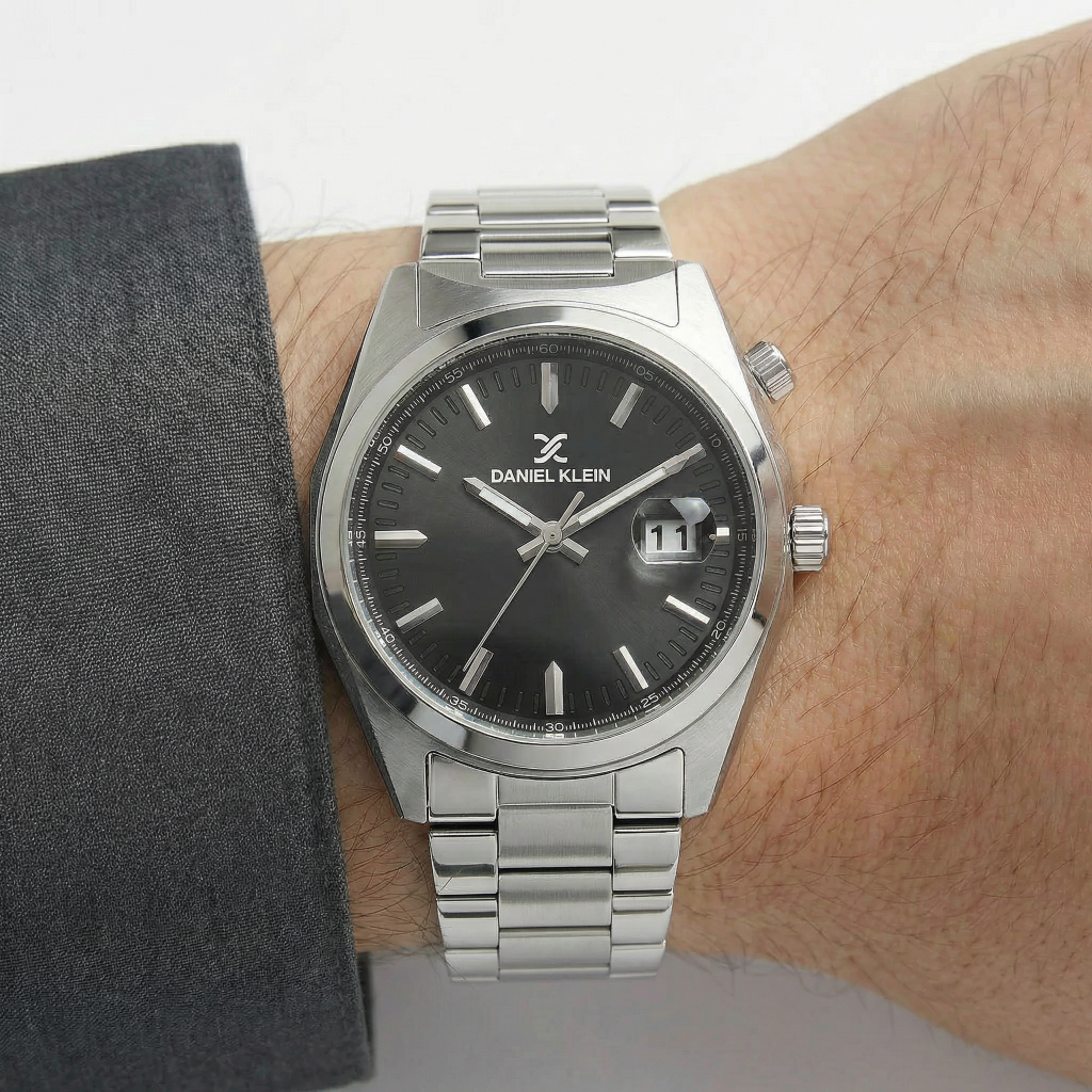 Daniel Klein Premium Silver Stainless Steel Watch for Men DK.1.14137-2